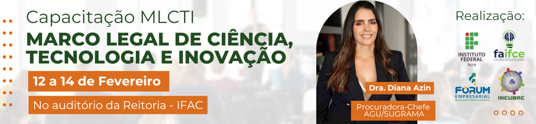 banner do Capacitação sobre o Marco Legal de Ciência, Tecnologia e Inovação