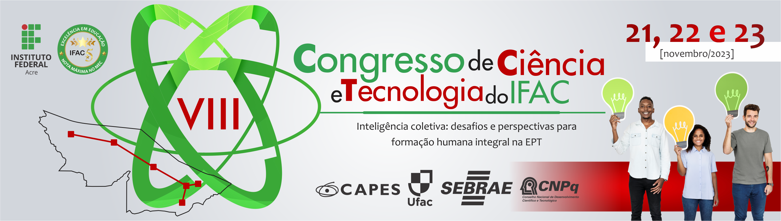 banner do VIII CONGRESSO DE CIÊNCIA E TECNOLOGIA DO INSTITUTO FEDERAL DO ACRE