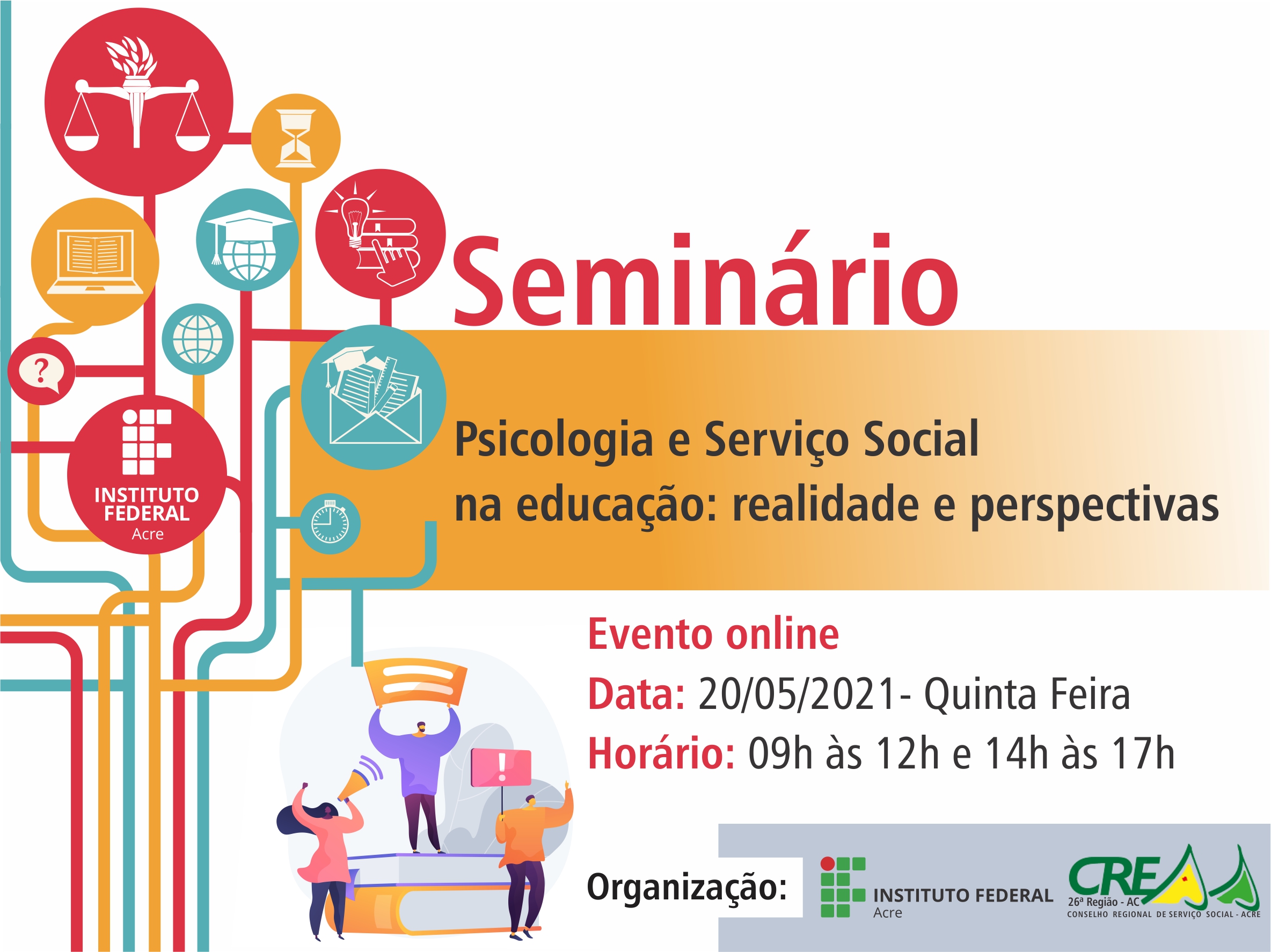 banner do Seminário Psicologia e Serviço Social na educação: realidades e perspectivas