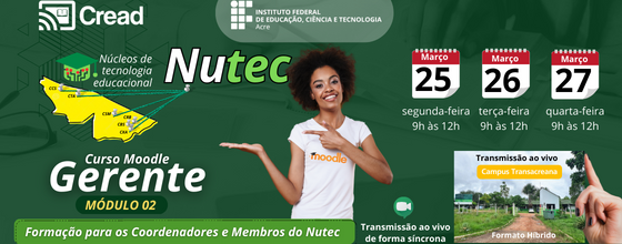 banner do Curso Moodle - Gerente módulo 02 para os coordenadores e membros do Nutec