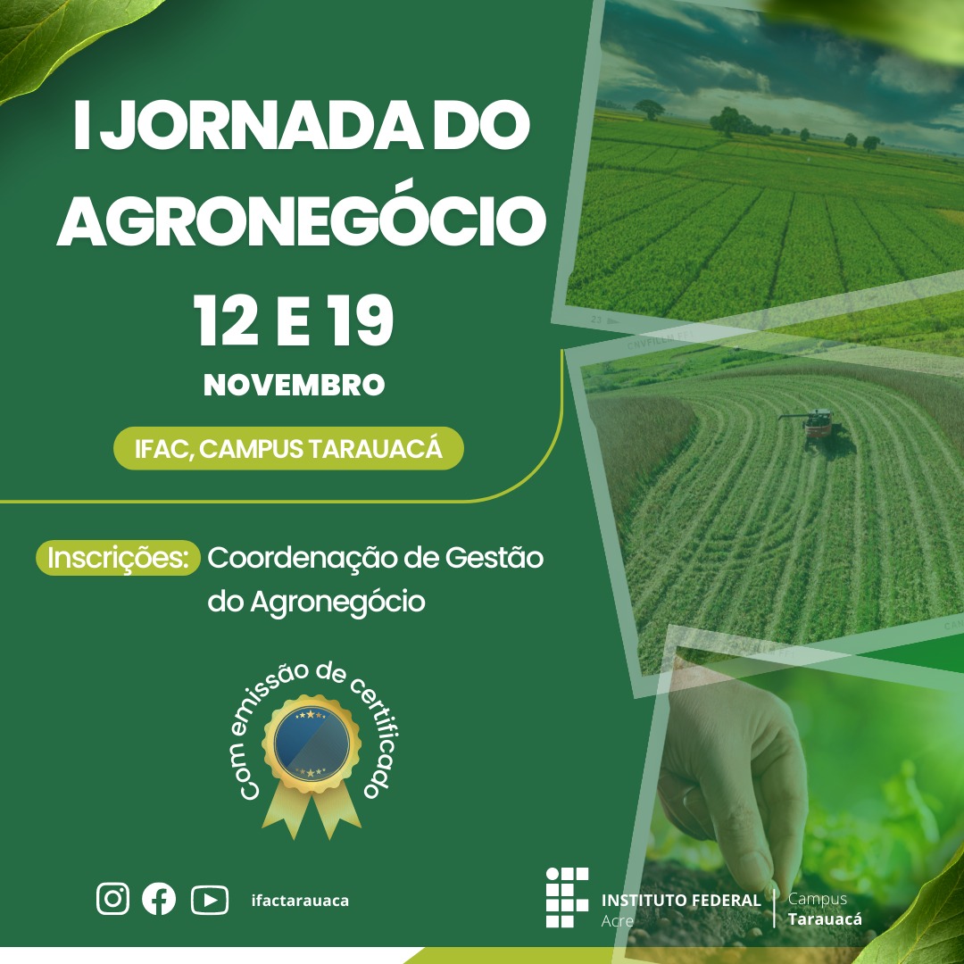 banner do I Jornada do Agronegócio do Campus Tarauacá